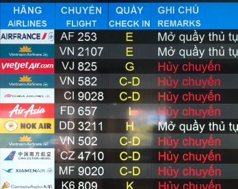 Flights cancelled in HCMC